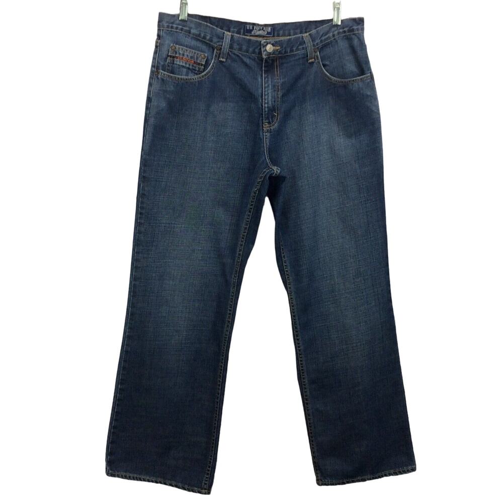 US Polo Assn Heritage Jeans Men's Size 36 Blue Relaxed Fit Straight 100% Cotton